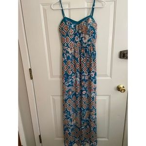 *LAST CALL*  Teal / Rose Maxi Dress